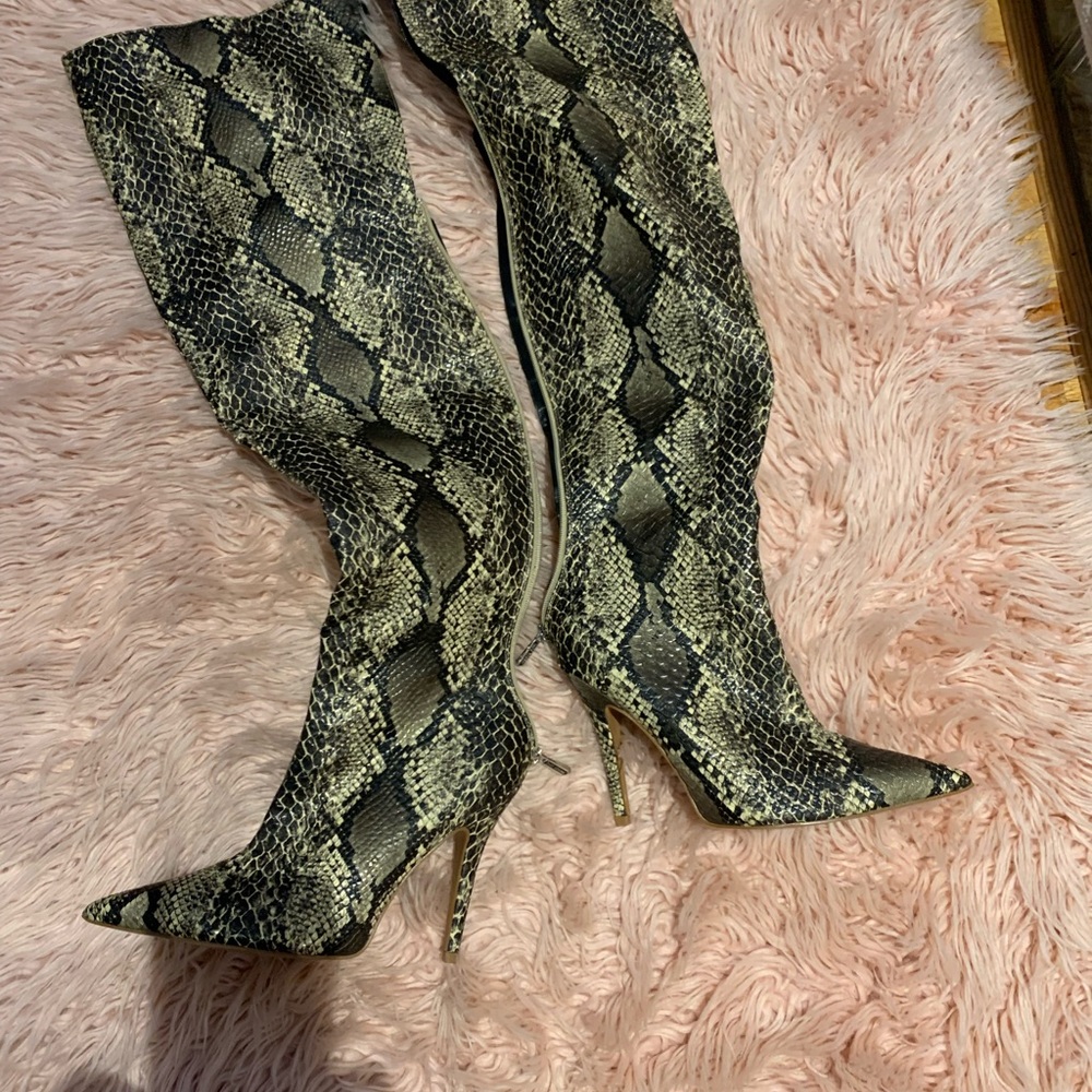 Worn indoor once.  Love but injured my ankle.   Sexy thigh high boots